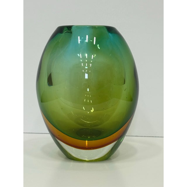 Mid-Century Modern Vintage Sommerso Murano Glass Vase For Sale - Image 3 of 8
