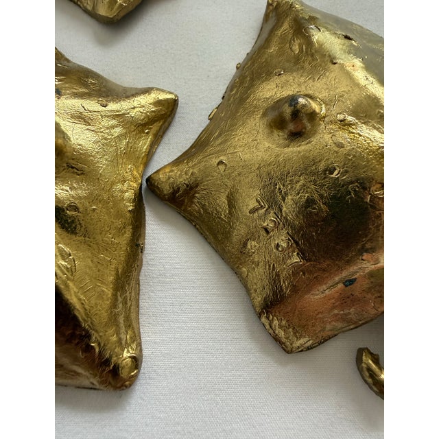 Mid 20th Century Vintage Brass Set of 4 Oak Leaf Catchall Plates or Ash Trays For Sale - Image 5 of 12
