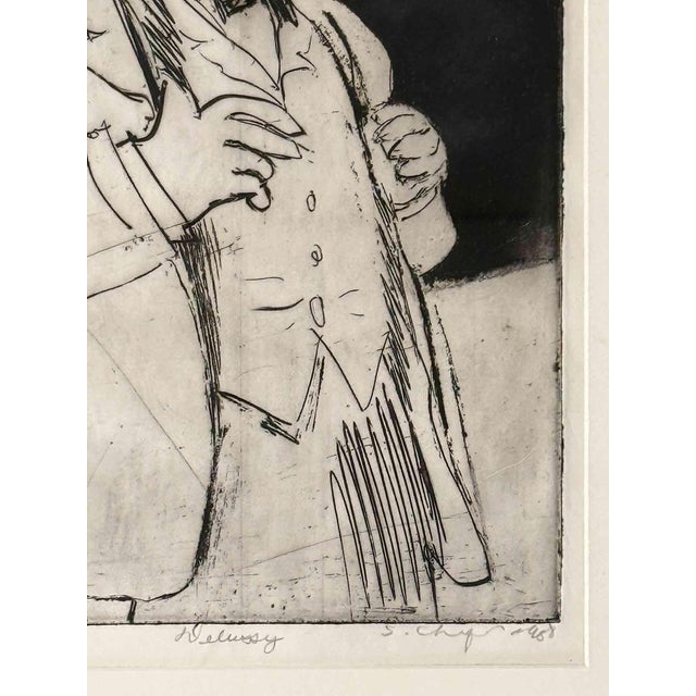 French Vintage Etching of Claude Debussy By´Sidney Chafetz For Sale - Image 3 of 6