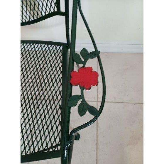 Vintage Metal Russell Woodard Salterini Style Patio Garden Chair Green Set of 3 For Sale In Naples, FL - Image 6 of 9