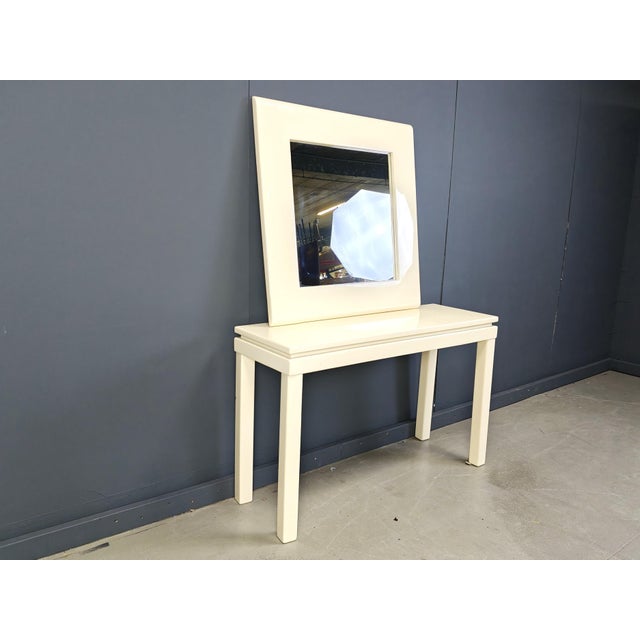 Vintage Lacquer Console with Mirror from Jean Claude Mahey, France, 1980s, Set of 2 For Sale - Image 6 of 11