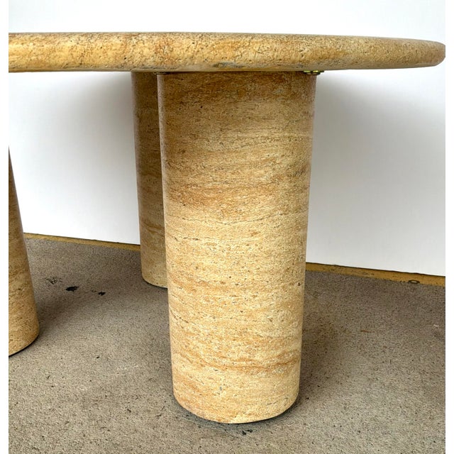 Modern Modern Tan Round Concrete Accent Table For Sale - Image 3 of 4