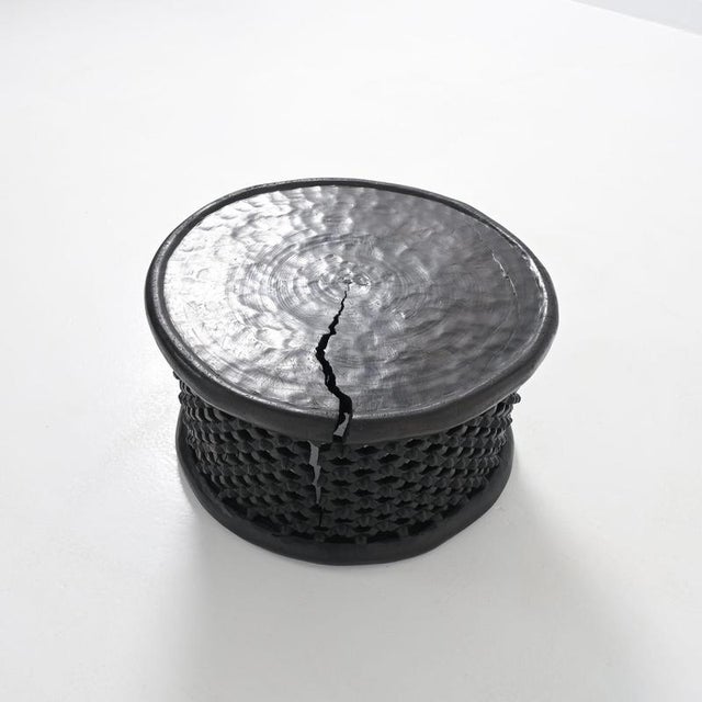 Hand Carved Round Black Coffee Table, Cameroon, Africa For Sale - Image 4 of 18