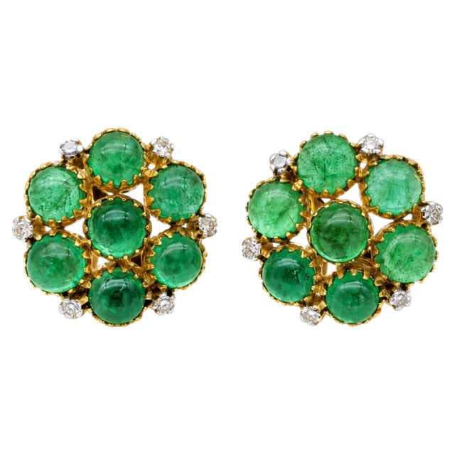 Gemstone details Diamond weight: 0.28 cts Emerald weight: 9.08 cts 14K gold Gross weight: 7.60 grams Gold weight: 5.72...