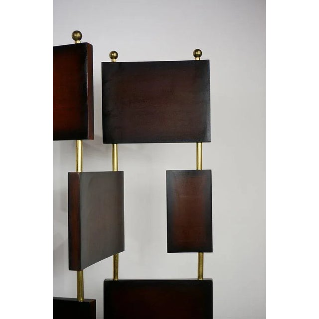 Vintage Wooden and Brass Room Divider For Sale - Image 3 of 18
