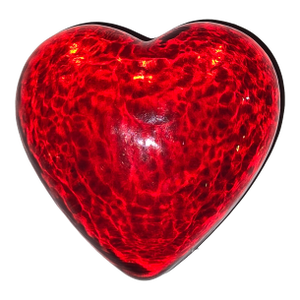 VTG Lead Crystal Red Heart Glass Paperweight Signed Rosenthal Germany