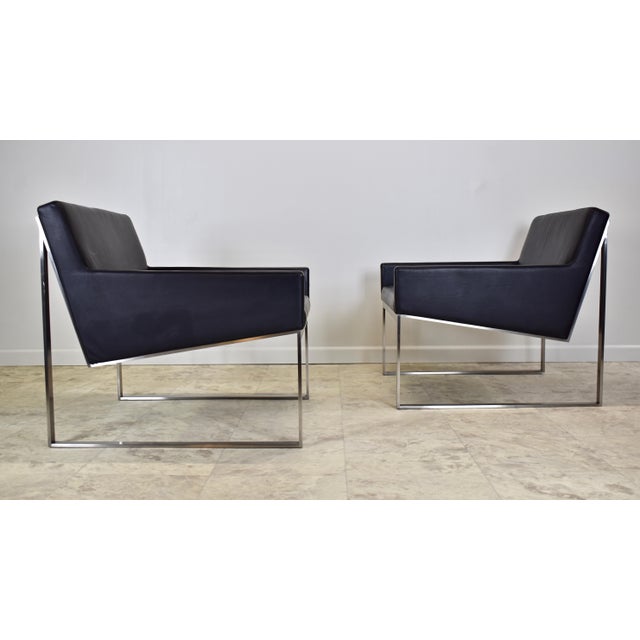 2010s Contemporary Fabien Baron for Bernhardt B3 Leather Lounge Chairs – A Pair For Sale - Image 5 of 13