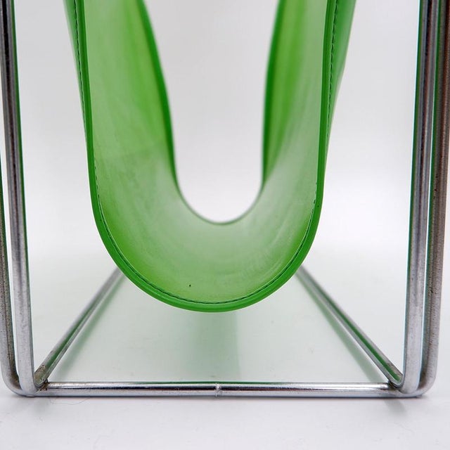 Green Vintage Magazine Rack by Max Sauze for Isocéle, 1960s For Sale - Image 8 of 13