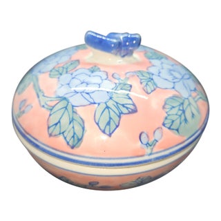 Vintage Ben Rickert Hand-Painted Porcelain Lidded Trinket Dish For Sale