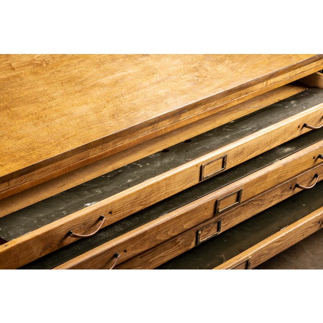 1950s Vintage Wooden Flat File on Hairpin Legs Chairish