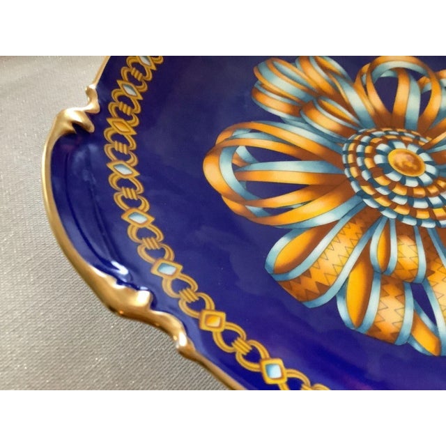 Porcelain Cocarde de soie Plate from Hermès, 1980s For Sale - Image 10 of 13