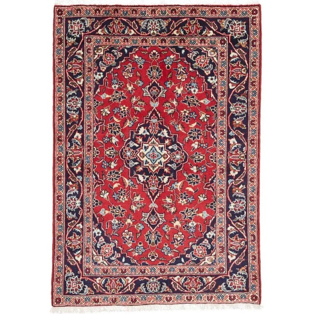 Kashan rug | Knot density: approx. 200.000 knots/m² | Pile: 100% virgin wool | Warp: 100% cotton | Size: 101 x 149 cm