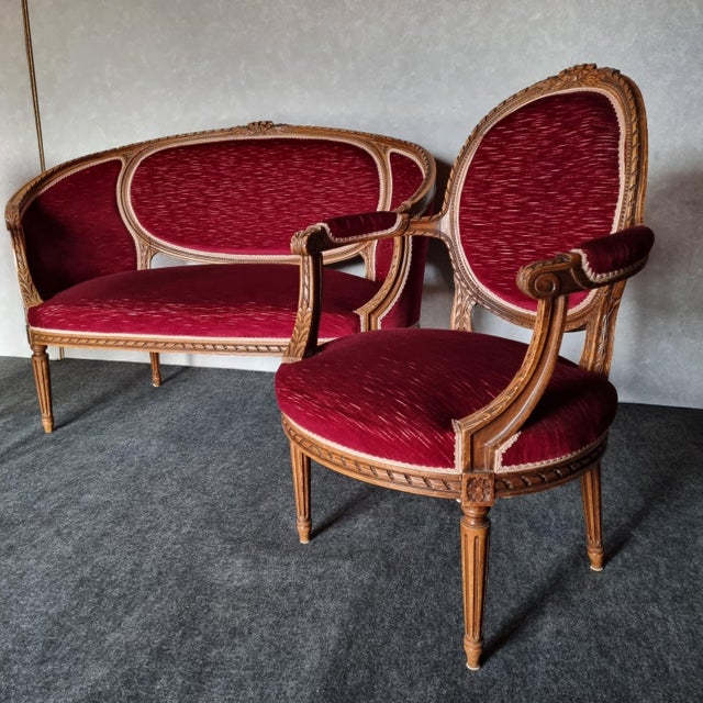 Set of Basket Bench and Armchairs, 1950s, Set of 3 For Sale - Image 3 of 18