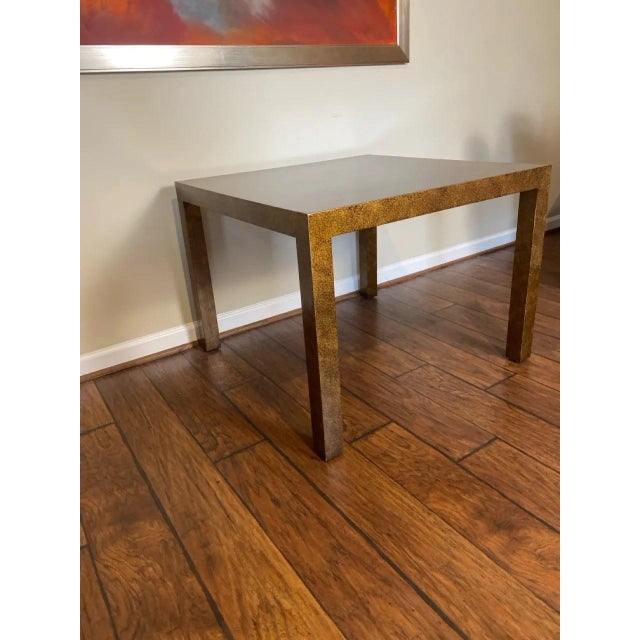 Late 20th Century Late 20th Century Large Milo Baughman Style Burl Parsons Side Table in Mottled Copper Finish For Sale - Image 5 of 14