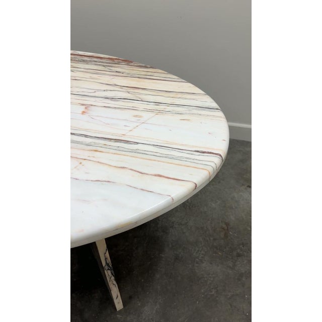 Large Italian Sculptural Stone Oval Arabescato Rosso Marble Dining Table, 1970s For Sale - Image 15 of 16