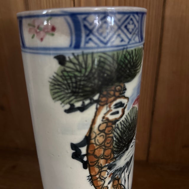 Late 19th Century Hand Painted Bird Vase For Sale - Image 4 of 6