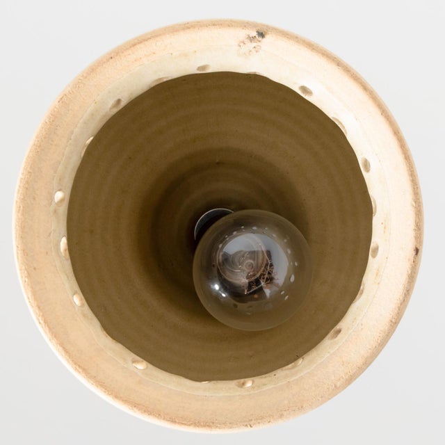 Round Brown Terra Ceramic Pendant Light, Denmark, 1970s For Sale - Image 11 of 15