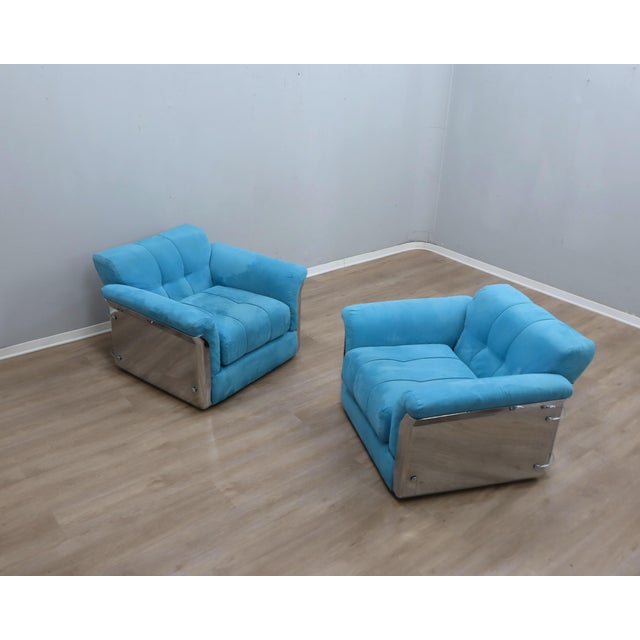 Vintage Larissa Armchairs by Vittorio Introini from Saporiti Italia, 1970s, Set of 2, in Very Good conditions. Designed...