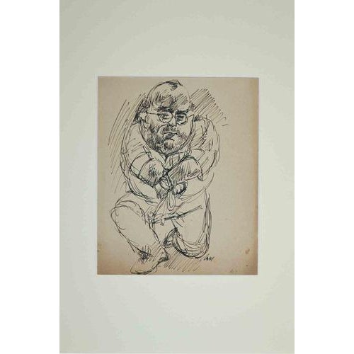Figure is an original drawing in China Ink on paper, realized by Alfredo Mezio in 1941. The status of preservation good...