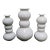 1960s Raymor Trio of Mid-Century White Crackle-Glazed Ceramic Vases For Sale