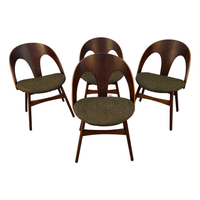 Set of Four Unique Mid-Century Bentwood Dining Chairs For Sale