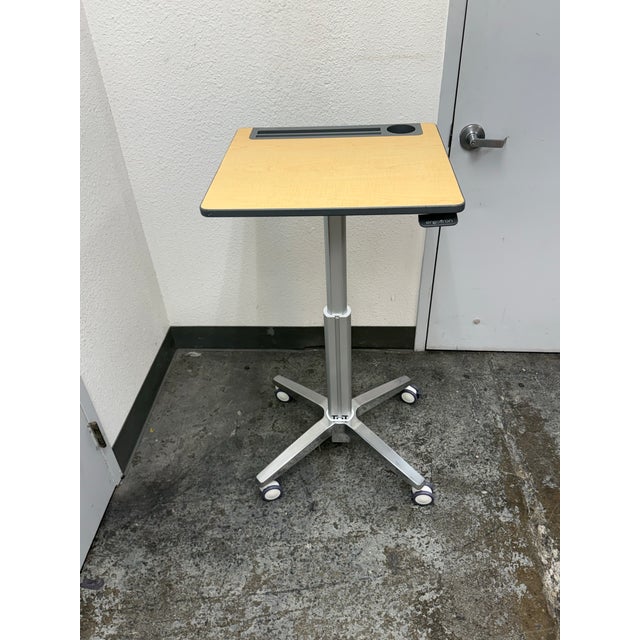 Wood Ergotron Mobile Adjustable Desk For Sale - Image 7 of 12
