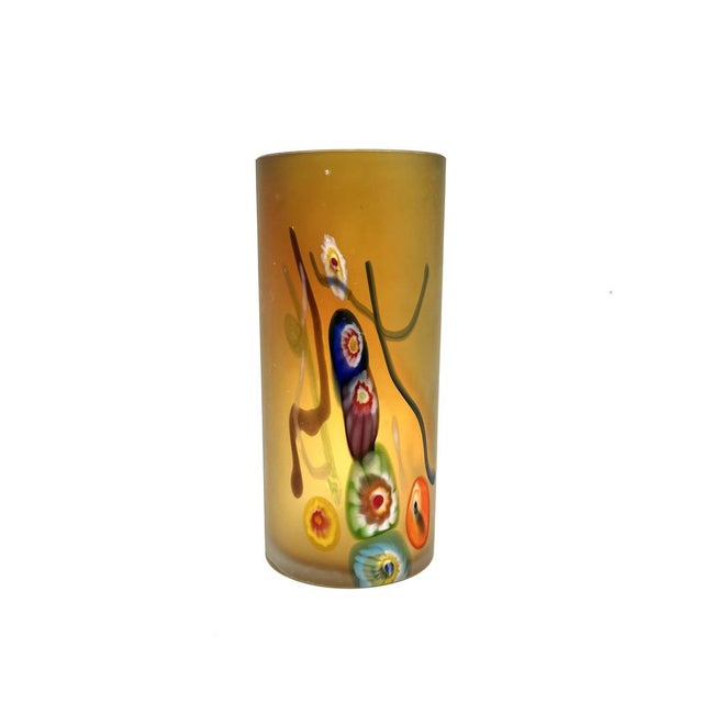 Postmodern Cylindrical Vases in Vetro Satinato with Millefiori Murrine, Murano, 1980s, Set of 2 For Sale - Image 12 of 18