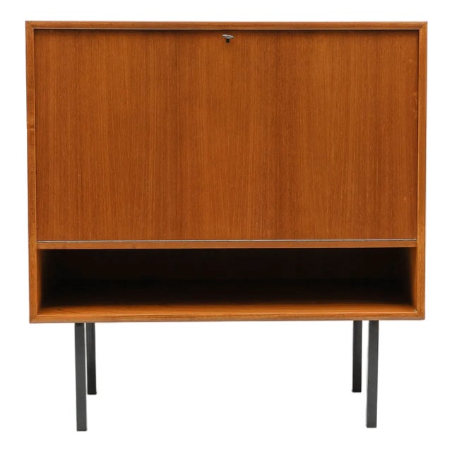 Danish Teak Two-Door Bar Cabinet, 1960s For Sale