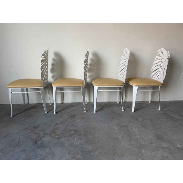 Metal Johnston Casuals Monstera Leaf Back Indoor/Outdoor Metal Dining Chairs – Set of 4 For Sale - Image 7 of 12