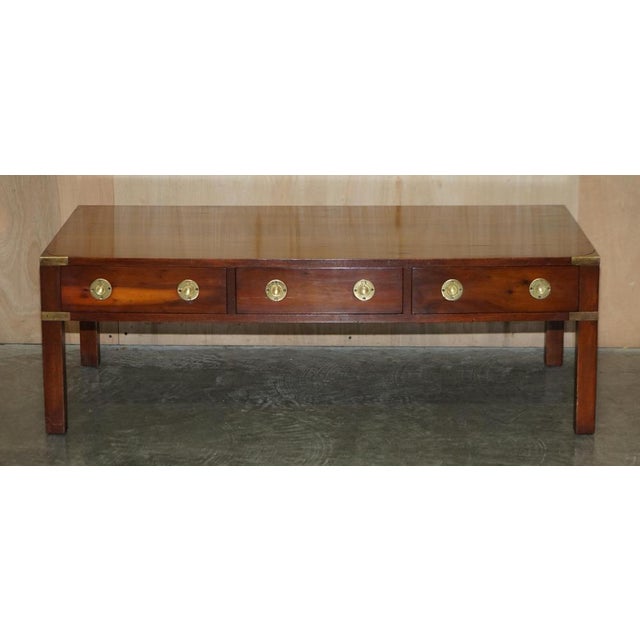 Burr Yew and Elm Military Campaign Coffee Table For Sale - Image 3 of 18