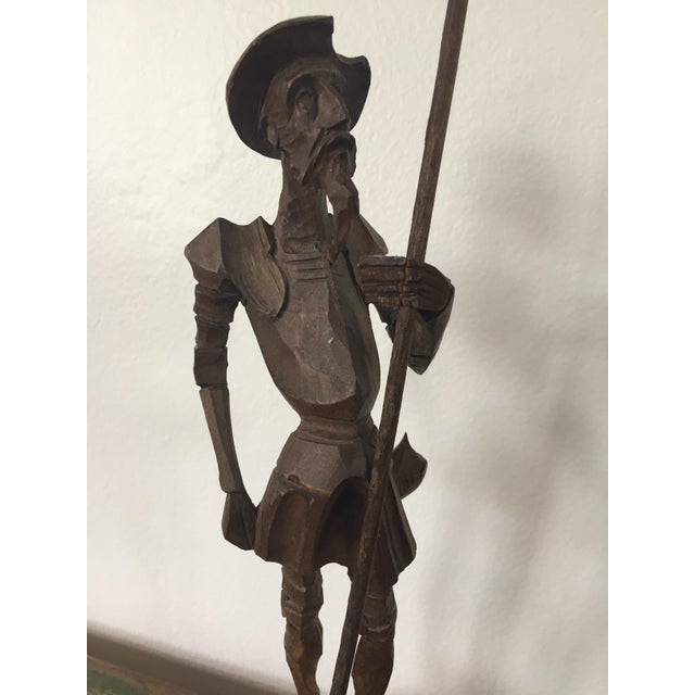 Vintage Wood Carved Don Quixote Statue Chairish
