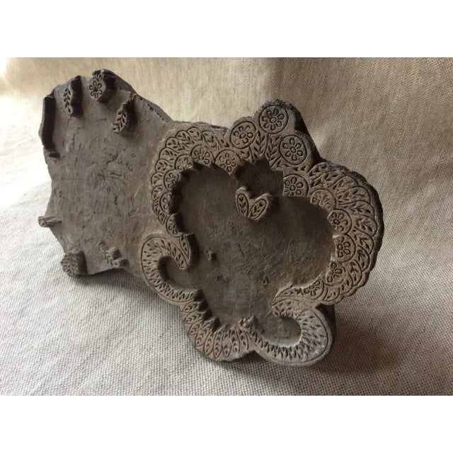 Late 19th Century Rare French Textile Printing Block - Hand-Carved Industrial Design Art For Sale - Image 5 of 10