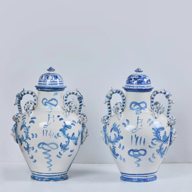 Chinoiserie Charming Faience Covered Jars - A Pair For Sale - Image 3 of 10