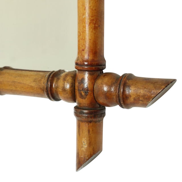 Antique French Faux Bamboo Mirror, 1890s For Sale - Image 10 of 14