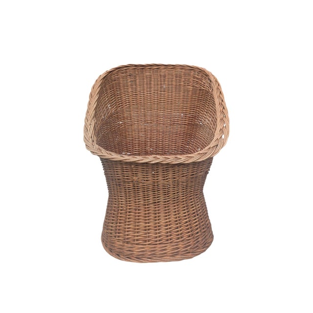 1960s 1960s Wicker Braided Barrel Egg Chair For Sale - Image 5 of 13