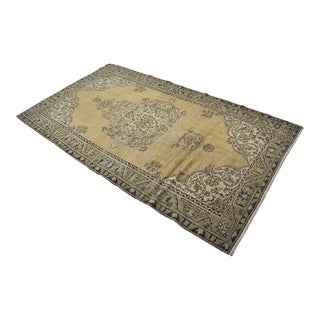 Vintage Oushak Neautral Turkish Carpet For Sale