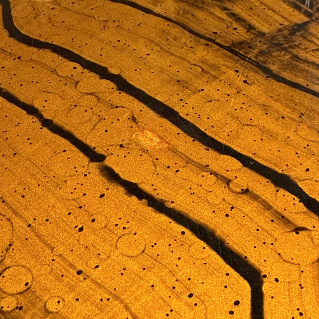1970s Large Brass and Woodgrain Lacquer Coffee Table For Sale - Image 12 of 12