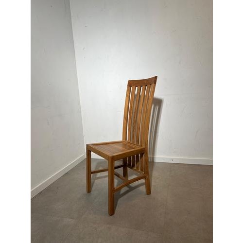 High Back Dining Chairs in Teak, Set of 6 For Sale - Image 3 of 5