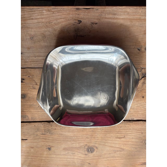 Nambe Vintage Nambe #515 Sculptural Aluminum Serving Bowl For Sale - Image 4 of 14
