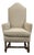 Small Scale Antique Wing Chair With Bobbin Turned Front Legs and Stretcher For Sale