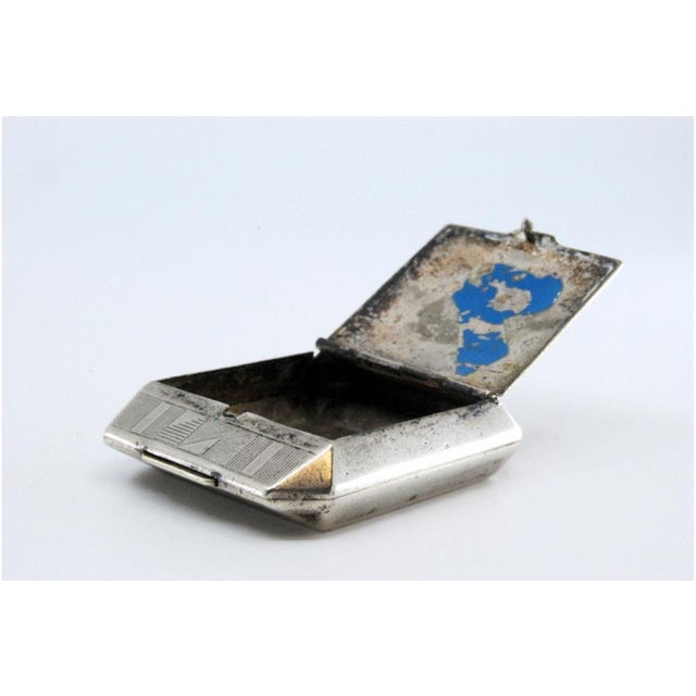 Silver Pill Box with Hinged Lid For Sale - Image 6 of 10