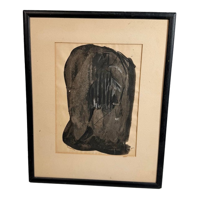 1970s Martin Lubner Framed Gouache on Paper For Sale