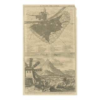 Peru and Bolivia City Plan, 1750, Paper For Sale