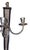 Pair of Mid 20th Century American Nickel & Wood Three-Light Sconces For Sale In Los Angeles - Image 6 of 9