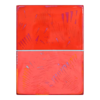 The Window 332 - Modern Resin Minimalist Vibrant Red Color Field Abstract Original Artwork by Ricky Hunt For Sale