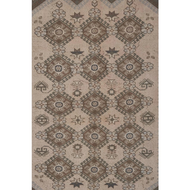 1940s Handwoven Oushak Turkish Pastel Large Wool Pile Rug For Sale In Philadelphia - Image 6 of 13
