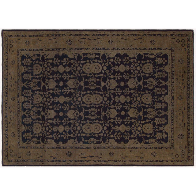 Boho Chic Blue/Brown Wool Rug - 8'5'' X 11'11'' For Sale - Image 9 of 10