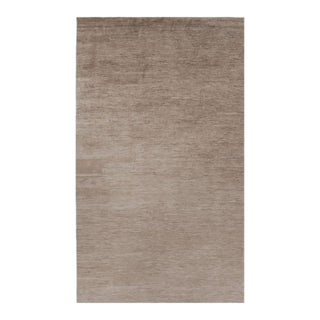 Rug & Kilim’s Oversized Modern Textural Rug in Brown, White and Beige Striae - 10x17 For Sale