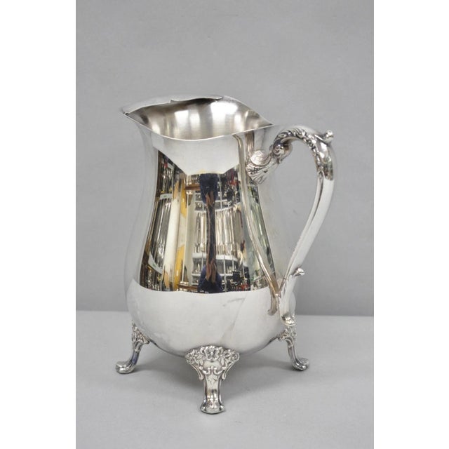 Vintage Kent Silversmiths Silver Plated Bulbous Victorian Footed Water Pitcher For Sale - Image 12 of 12