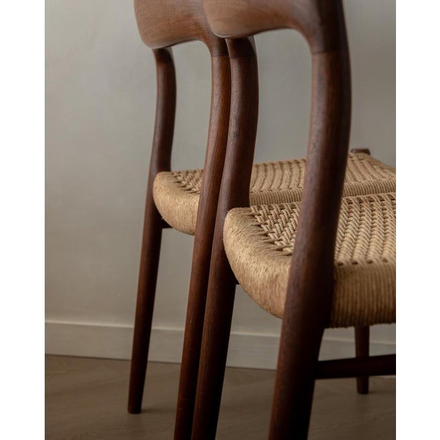 Vintage Danish Model 75 Dining Chairs in Teak by Niels Otto Møller for J.L. Møllers Møbelfabrik, 1950s, Set of 4 For Sale - Image 11 of 18